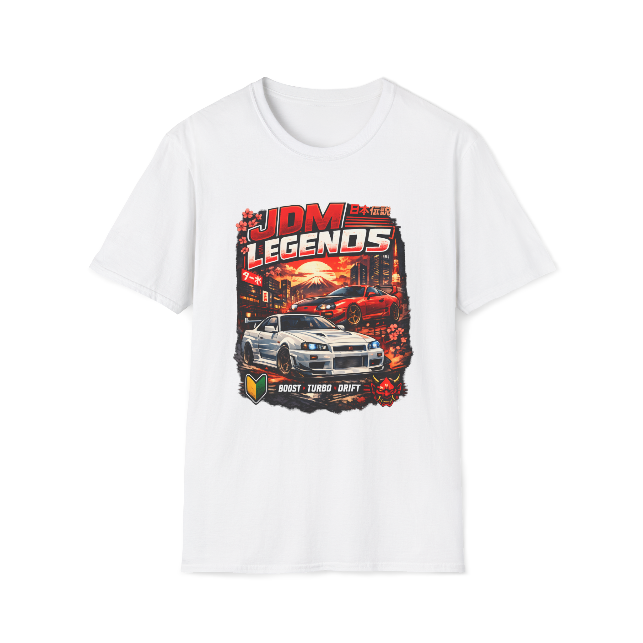 JDM Legends T-Shirt — Retro Sunset Skyline Street Racing Tee