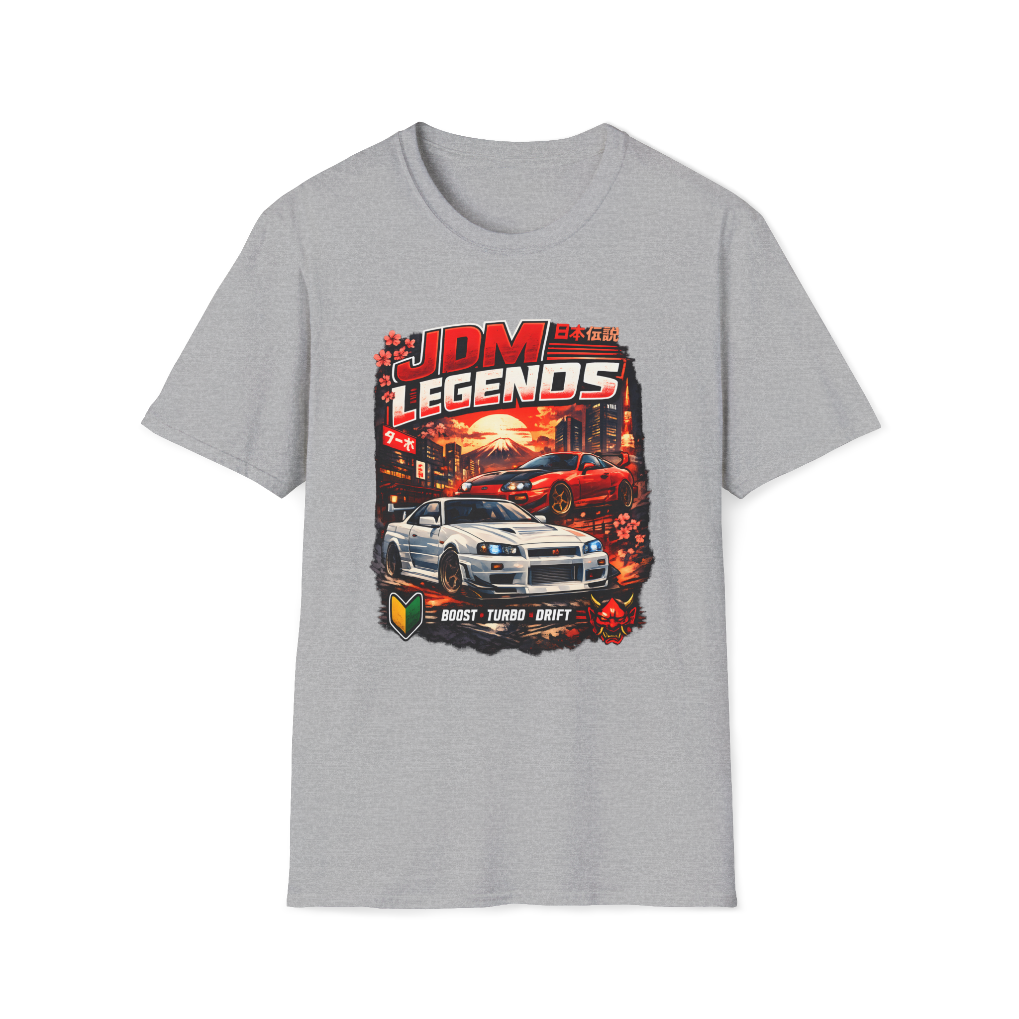 JDM Legends T-Shirt — Retro Sunset Skyline Street Racing Tee